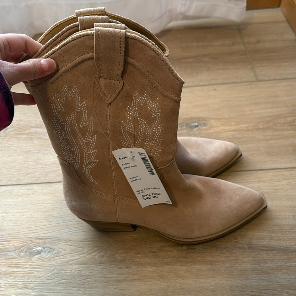 Crown Vintage Stava Cowboy Boots, Macchiato Cow Suede, Women's 7.5 - Picture 6 of 6